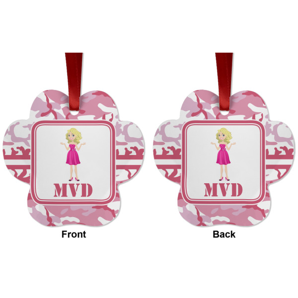 Custom Design - Metal Paw Ornament - Front and Back