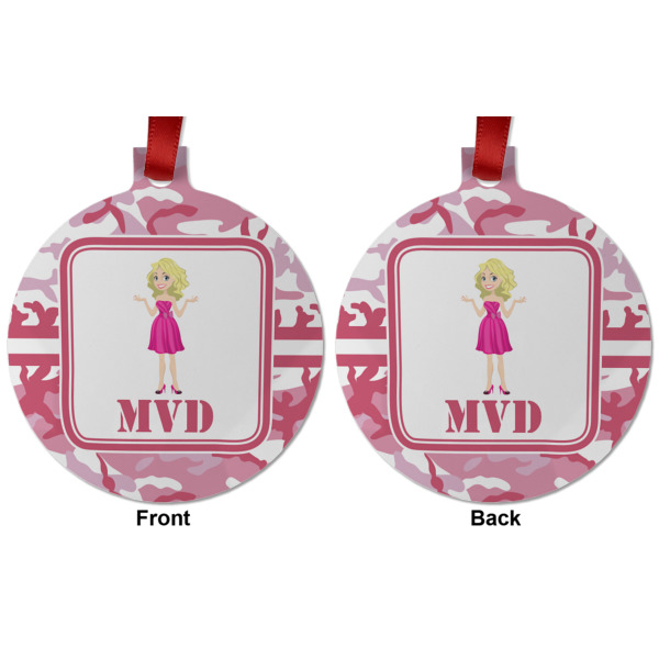 Custom Design - Metal Ball Ornament - Front and Back