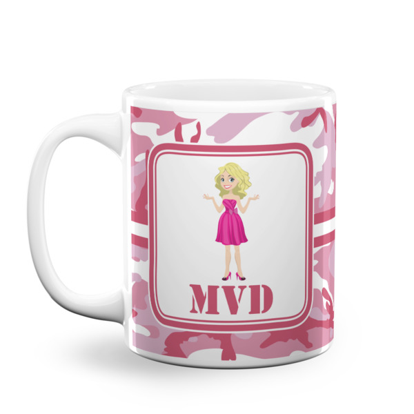 Custom Pink Camo Coffee Mug (Personalized)