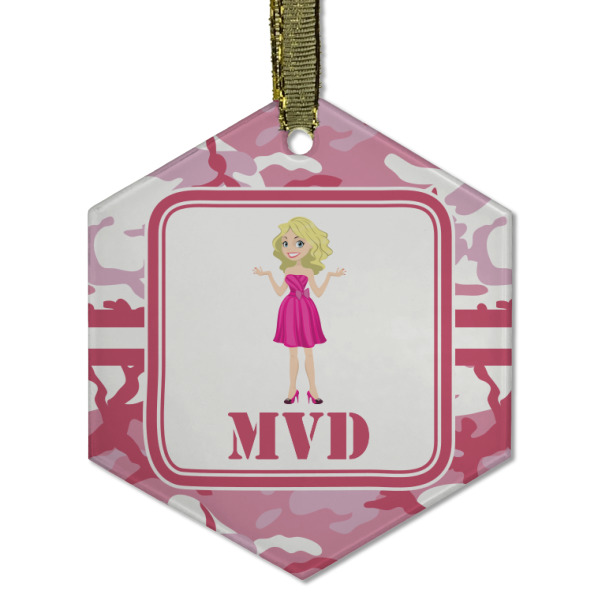 Custom Design - Frosted Glass Ornament - Hexagon