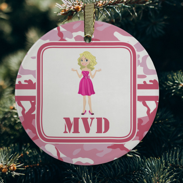 Custom Design - Frosted Glass Ornament - Round (Lifestyle)