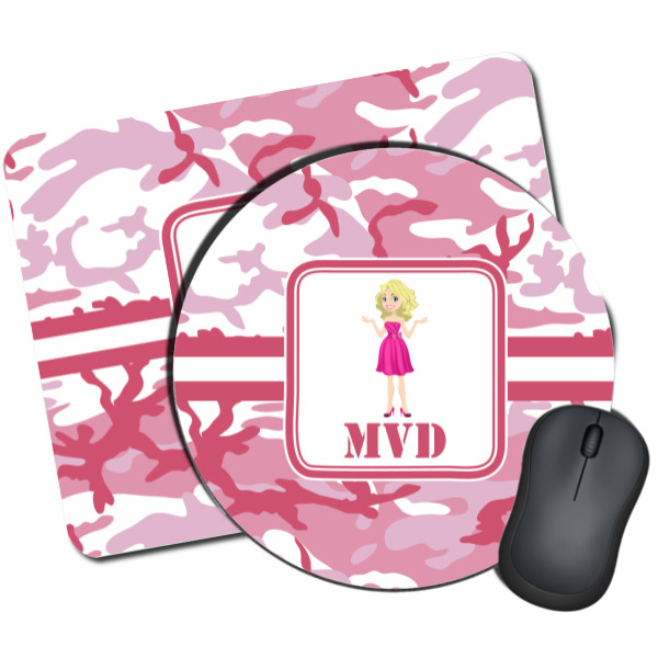 Custom Pink Camo Mouse Pad (Personalized)
