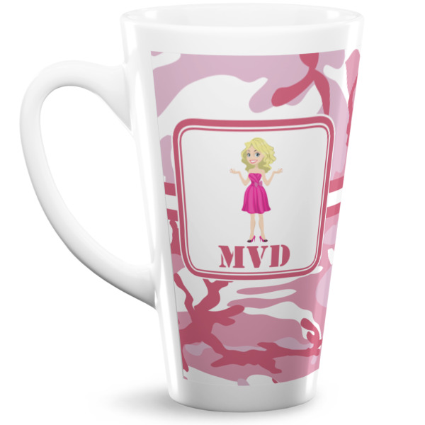 Custom Pink Camo Latte Mug (Personalized)