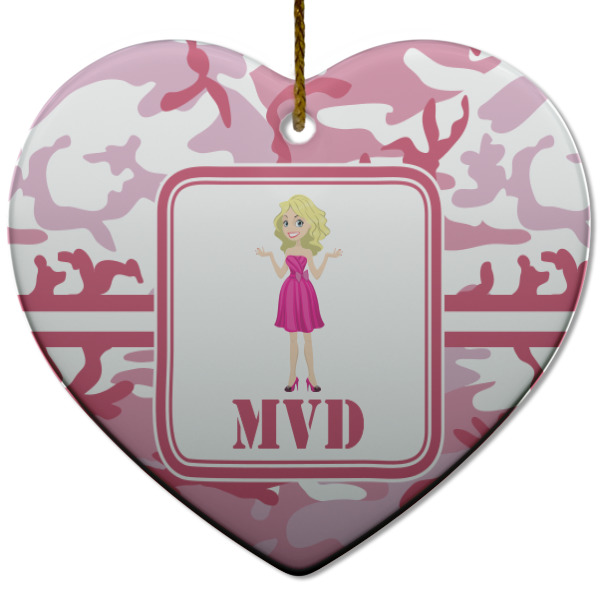 Custom Design - Ceramic Flat Ornament - Heart (Front)