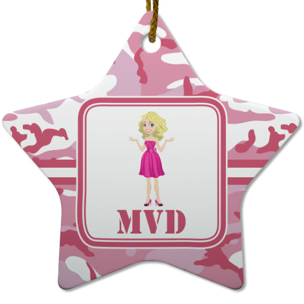 Custom Design - Ceramic Flat Ornament - Star (Front)