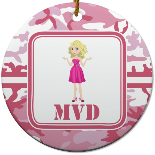 Custom Design - Ceramic Flat Ornament - Circle (Front)