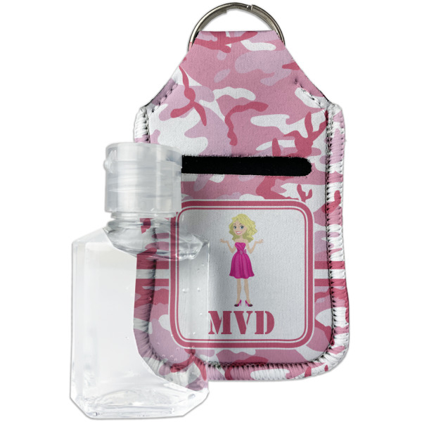 Custom Pink Camo Hand Sanitizer & Keychain Holder (Personalized)