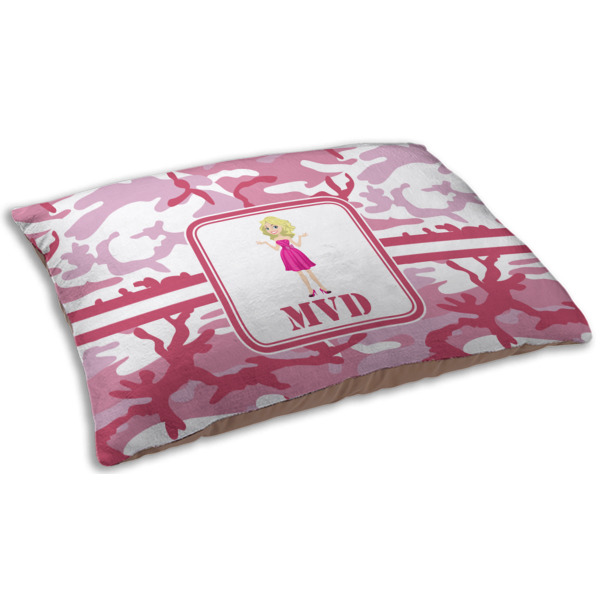 Custom Pink Camo Dog Bed - Small w/ Name or Text