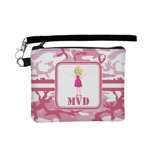 Custom Pink Camo Wristlet ID Case w/ Name or Text