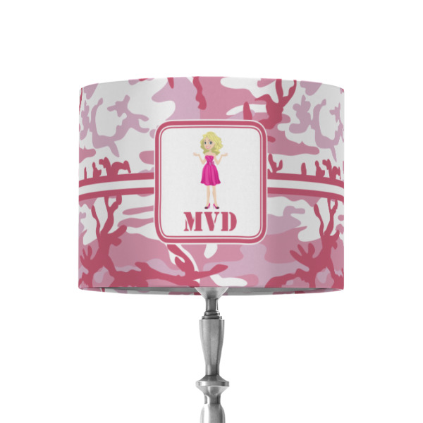 Custom Pink Camo 8" Drum Lamp Shade - Fabric (Personalized)