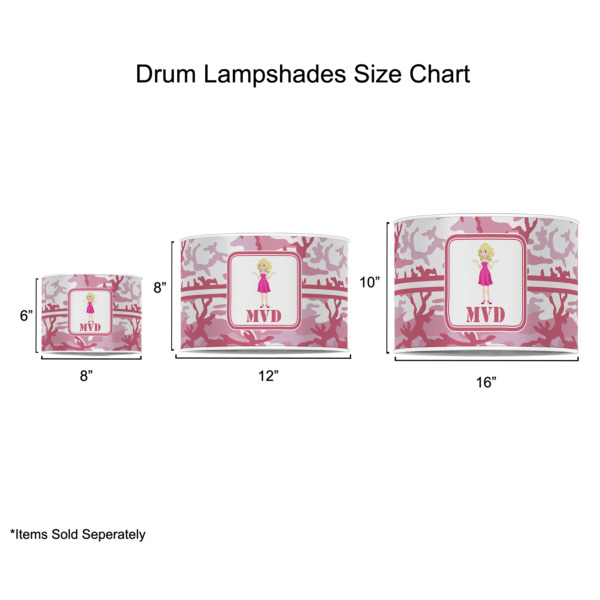 Custom Design - Drum Lampshades - Sizing Chart