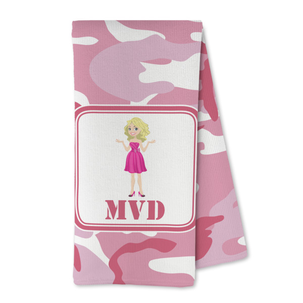 Custom Pink Camo Kitchen Towel - Microfiber (Personalized)