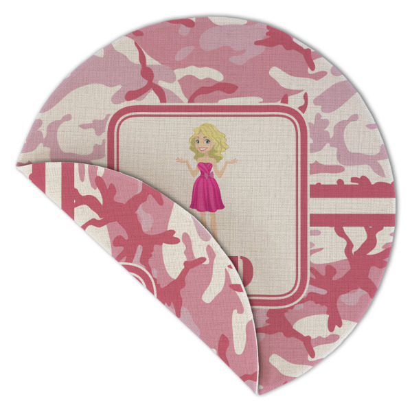 Custom Design - Round Linen Placemats - Front (folded corner double sided)