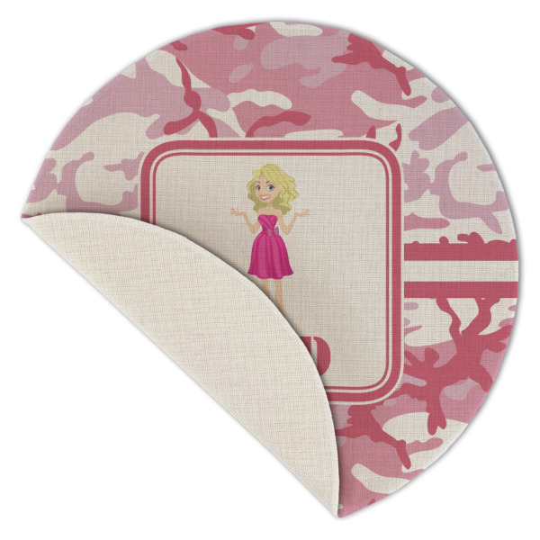 Custom Design - Round Linen Placemats - Front (folded corner single sided)