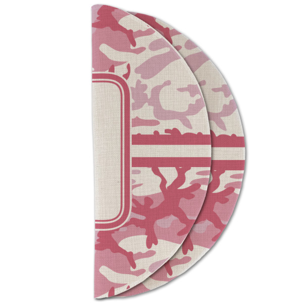 Custom Design - Round Linen Placemats - HALF FOLDED (double sided)