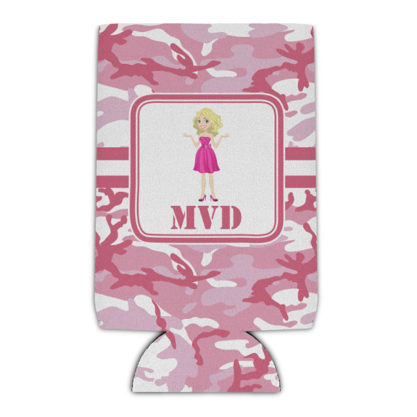 Custom Pink Camo Can Cooler (Personalized)