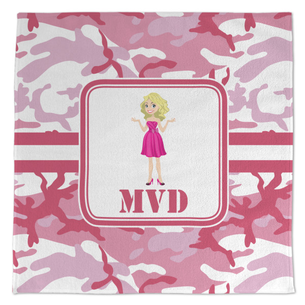Custom Pink Camo Microfiber Dish Towel (Personalized)