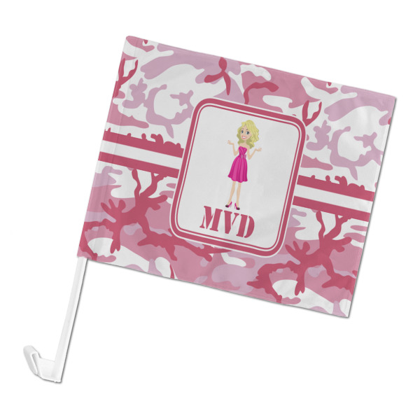 Custom Pink Camo Car Flag (Personalized)