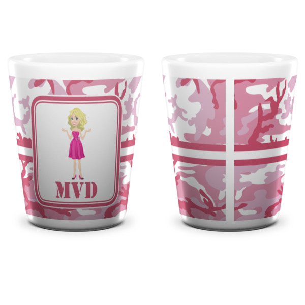 Custom Design - Ceramic Shot Glass - White - Front & Back