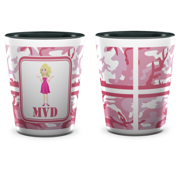 Custom Design - Ceramic Shot Glass - Two Tone - Front & Back