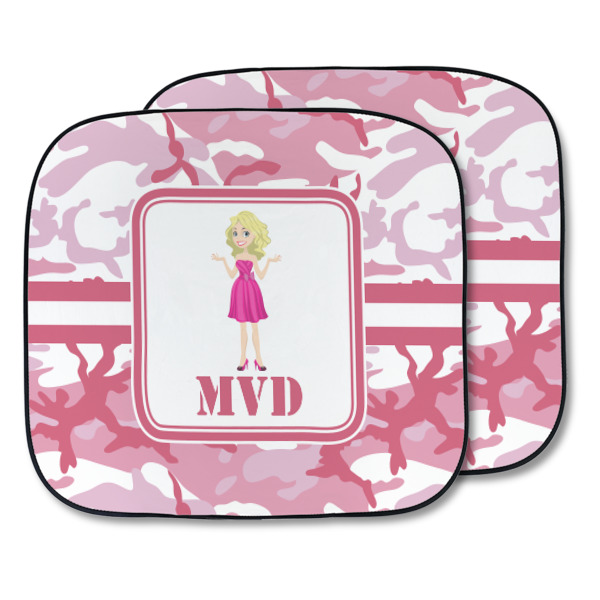 Custom Pink Camo Car Sun Shade - Two Piece (Personalized)