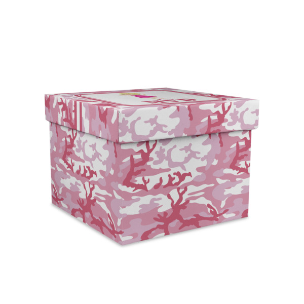 Custom Pink Camo Gift Box with Lid - Canvas Wrapped - Medium (Personalized)