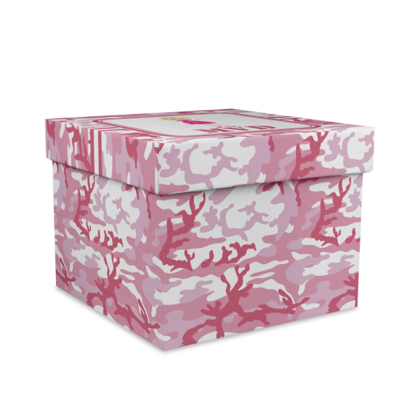 Custom Pink Camo Gift Box with Lid - Canvas Wrapped - Large (Personalized)