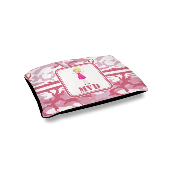 Custom Pink Camo Outdoor Dog Bed - Small (Personalized)