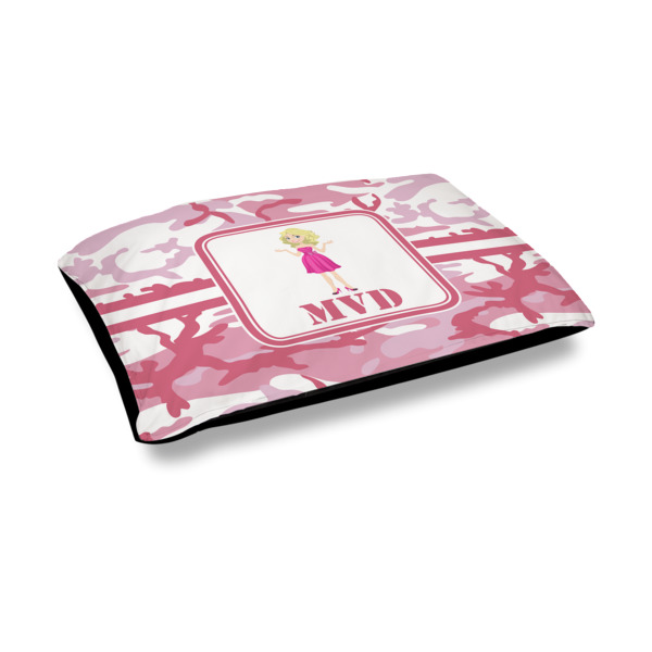Custom Pink Camo Outdoor Dog Bed - Medium (Personalized)