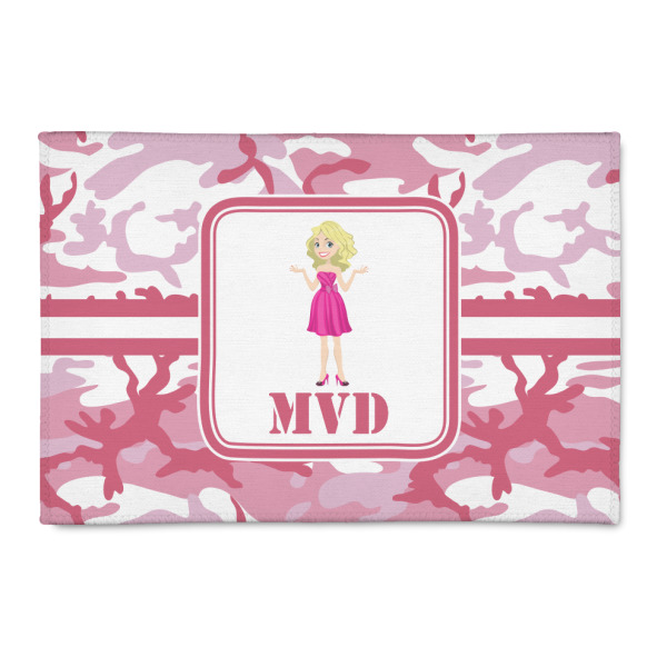 Custom Pink Camo 2' x 3' Indoor Area Rug (Personalized)
