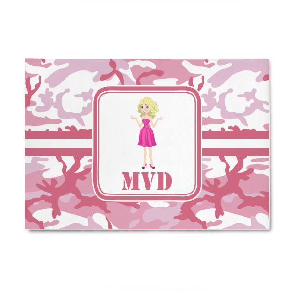 Custom Pink Camo 4' x 6' Indoor Area Rug (Personalized)