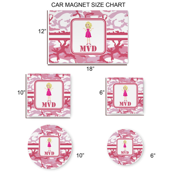 Custom Design - Car Magnets - SIZE CHART