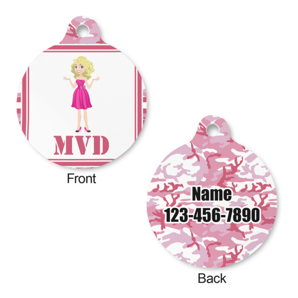 Custom Design - Round Pet ID Tag - Large - Front & Back View