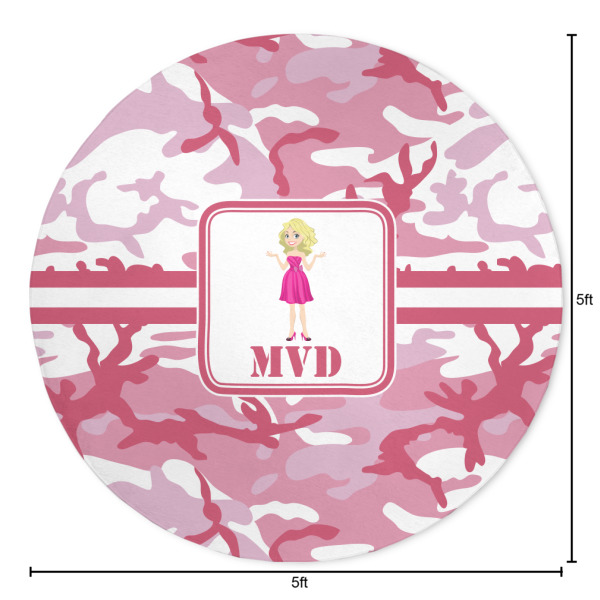 Custom Design - Round 5ft Indoor Rug - Dimensions