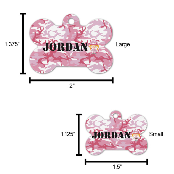 Custom Design - Bone Shaped Dog ID Tags - Comparison Scale