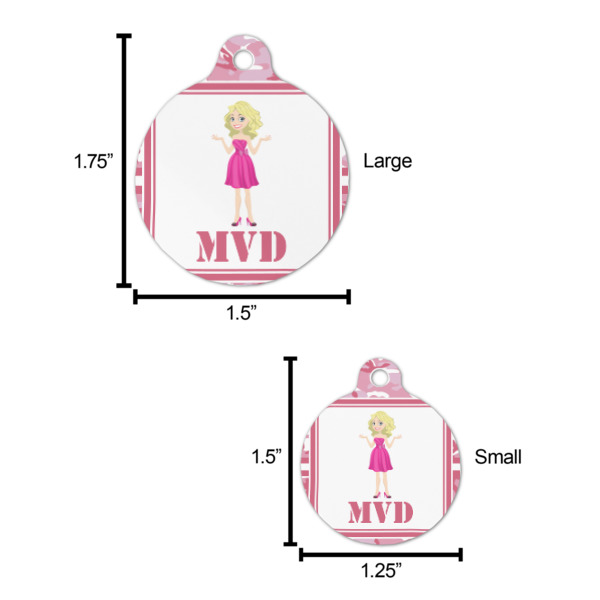 Custom Design - Round Pet ID Tag - Comparison Scale