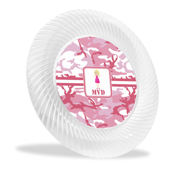 Custom Pink Camo Plastic Party Dinner Plates - 10" (Personalized)