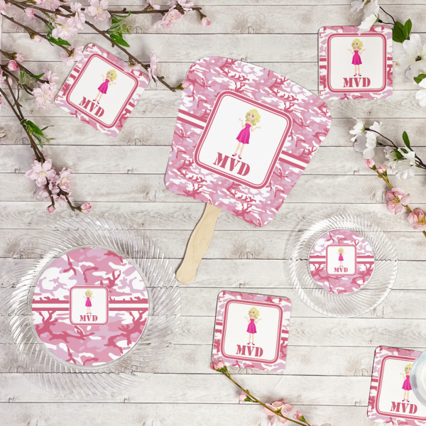 Custom Design - Party Supplies Combination Image - All items - Plates, Coasters, Fans
