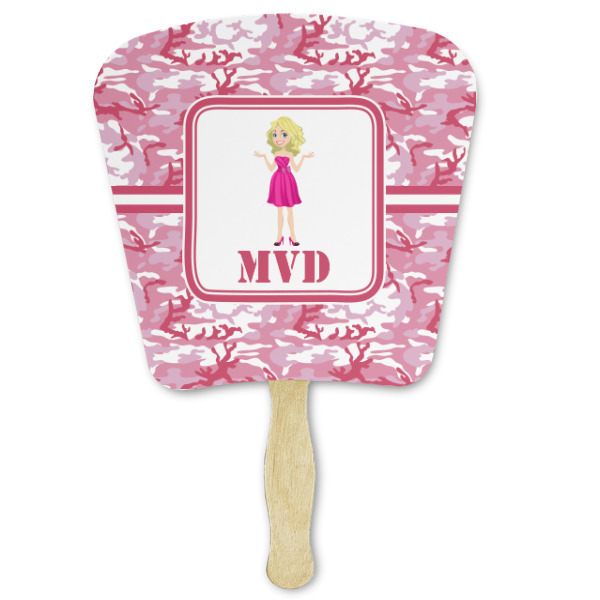 Custom Pink Camo Paper Fan (Personalized)