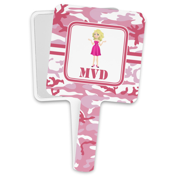 Custom Pink Camo Hand Mirror (Personalized)