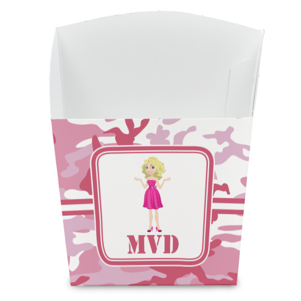 Custom Pink Camo French Fry Favor Boxes (Personalized)