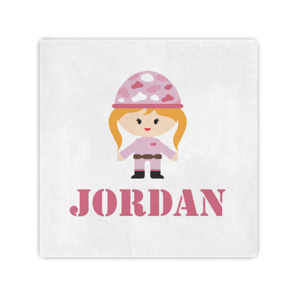 Custom Pink Camo Cocktail Napkins (Personalized)
