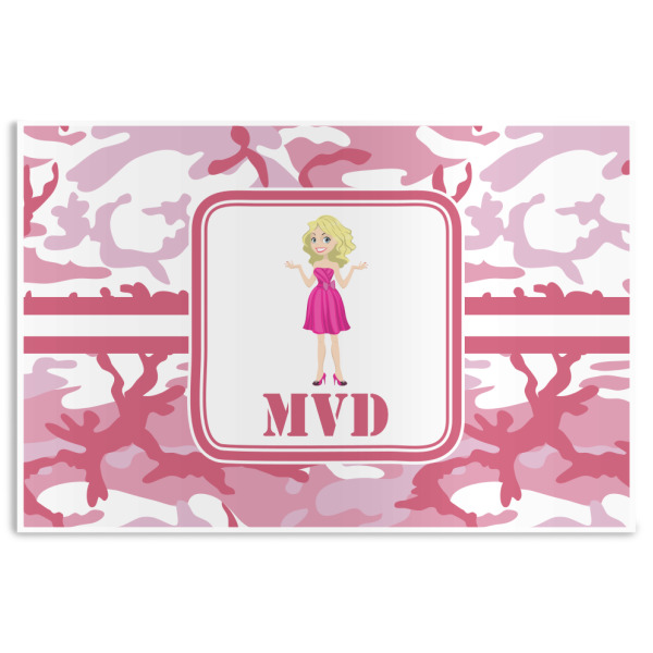 Custom Pink Camo Disposable Paper Placemats (Personalized)