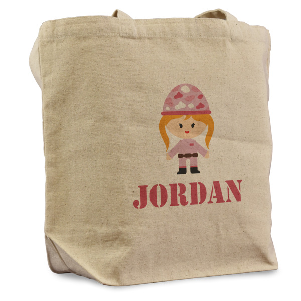 Custom Pink Camo Reusable Cotton Grocery Bag (Personalized)