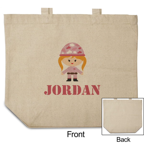 Custom Design - Reusable Cotton Grocery Bag - Front & Back View