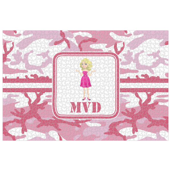 Custom Pink Camo Jigsaw Puzzle - 1000-piece (Personalized)