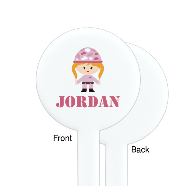 Custom Design - White Plastic 7" Stir Stick - Single Sided - Round - Front & Back