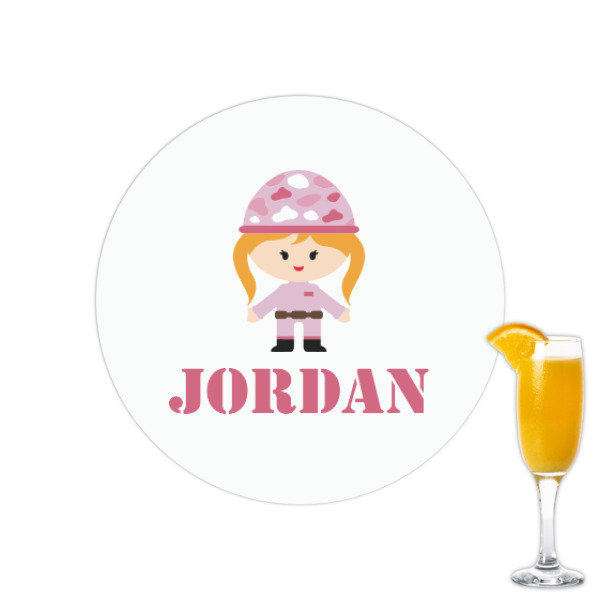 Custom Pink Camo Printed Drink Topper - 2.15" (Personalized)