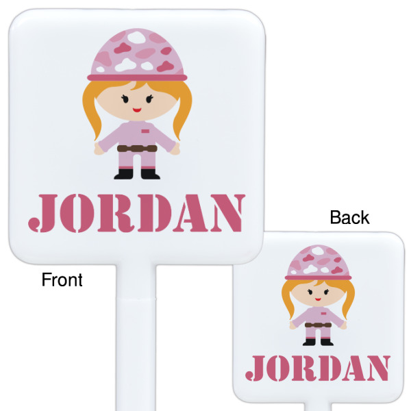 Custom Design - White Plastic Stir Stick - Double Sided - Front & Back