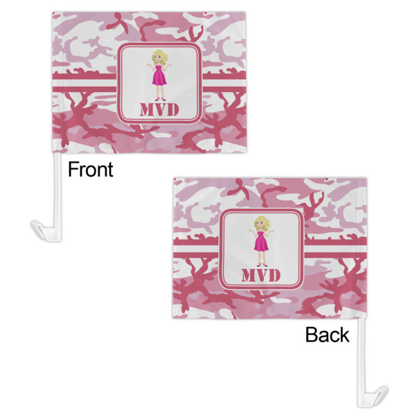 Custom Design - Car Flag - 11" x 8" - Front & Back View